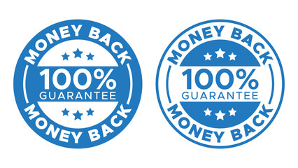 Obraz premium 100 Percent Money Back Guarantee Badge Collection Refund Promise Seal Vector Set