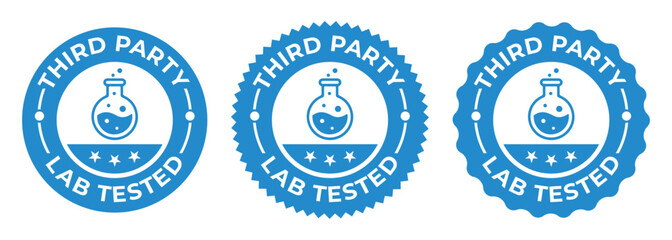 Obraz premium Third Party Lab Tested Badge Collection Quality Certification Seal Vector Set