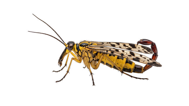 Male scorpionfly with curled tail Insect, transparent, png, isolated white isolated on transparent background png