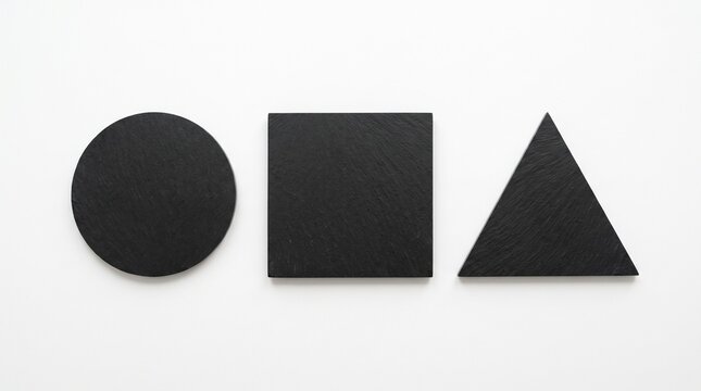 Geometric Shapes Cut From Slate Chalkboard Material