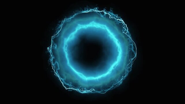 Blue shockwave glowing effect overlay anime Style. Lightning, energy blast, magic spell and aura Power up VFX