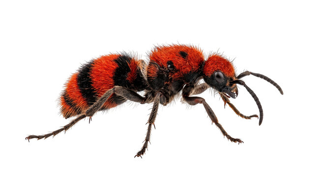 Red velvet ant cow killer wasp Insect, transparent, png, isolated white isolated on transparent background png