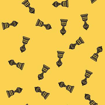 buddhist bell ghanta vector seamless pattern buddhist bell ghanta sign illustration