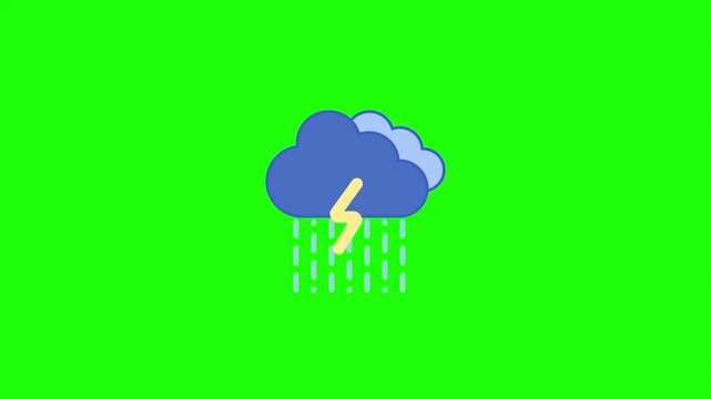 Thunderstorm Rain Clouds Chroma Key Animation