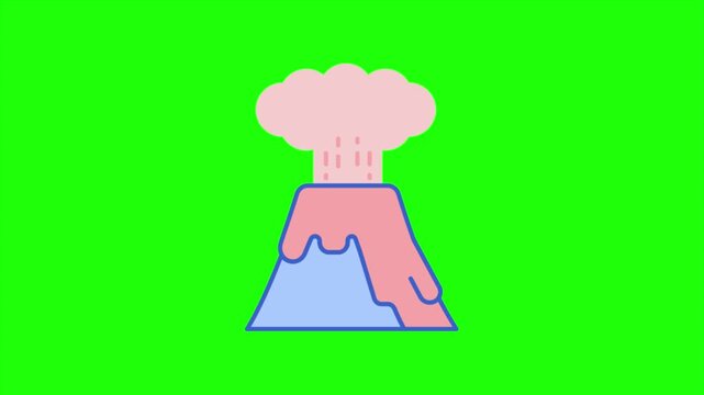 Volcanic Eruption Green Screen Chroma Key