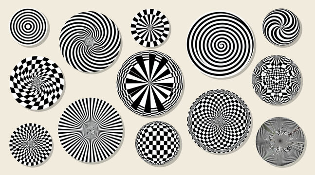 black and white optical illusion circles