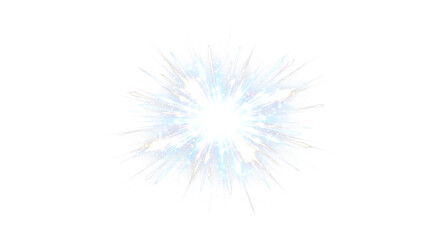 Fototapeta premium Bright starburst explosion with glittering particles and light streaks