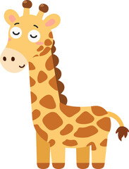 Fototapeta premium Friendly Giraffe Standing with Gentle Smile