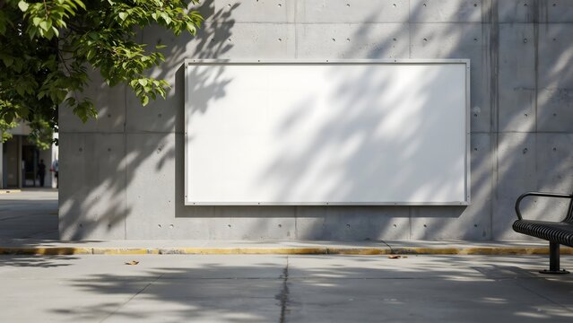 Urban billboard mockup realistic advertisement display on concrete wall for marketing presentations