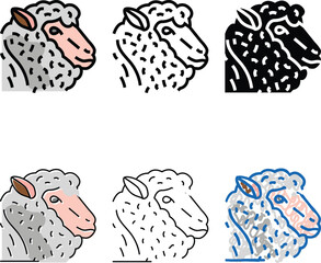 Obraz premium sheep animal zoo color icon vector. sheep animal zoo sign. isolated symbol pack