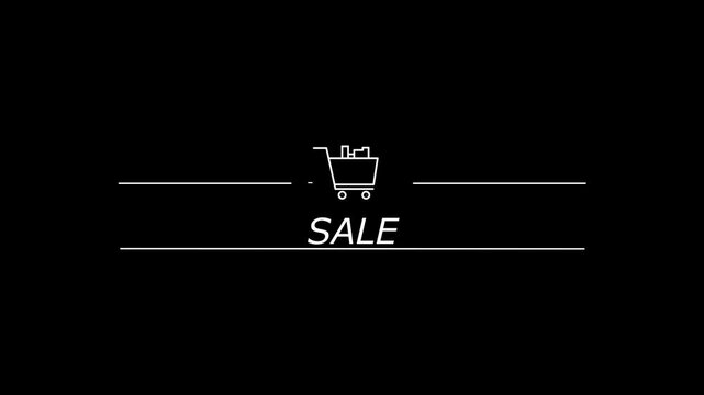 Animated Shopping Cart Icon for Digital Retail, E-Commerce Interface 4K Stock Video
