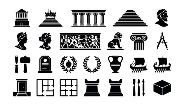 Collection of Ancient Greek Symbols and Icons.