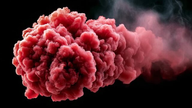 Red Mist and Blood Smoke Swirling on Black Background