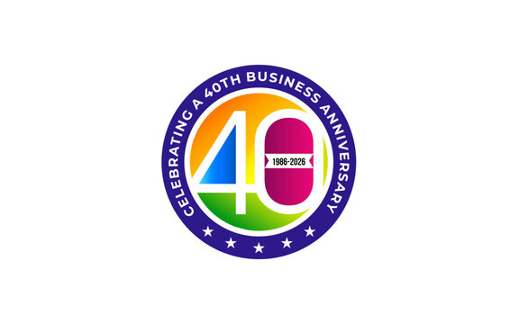 Illustration vector graphic of 40th anniversary logo design template
