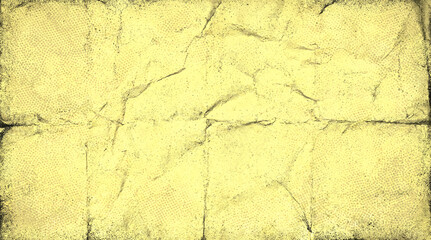 Naklejka premium Pastel yellow halftone crumpled paper texture background in retro comic style