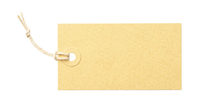 Blank kraft paper tag with twine string for labeling or pricing items