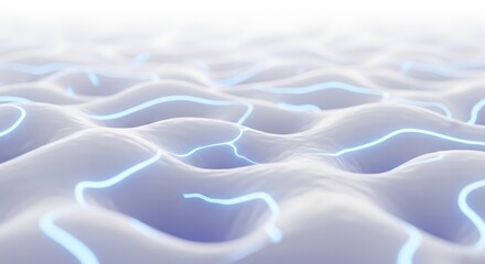 Fototapeta premium Abstract liquid wave background with glowing lines. Futuristic digital surface with light flow.