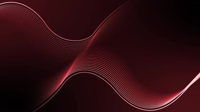 Abstract wave lines and dotted gradient background animation, smooth flowing curves with neon accents