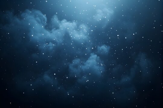 Night Sky Cloudy Starry Deep Blue Scene