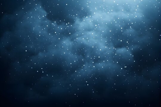 Starry Night Sky With Dots Of Light In Nebulous Clouds