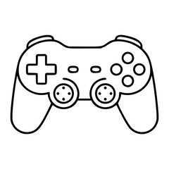 Minimalist Vector Game Controller Icon Line Art Gaming Pad Illustration. Clean scalable outline design for video games, esports, and entertainment apps. Simple black stroke on white background, © MdSowrov
