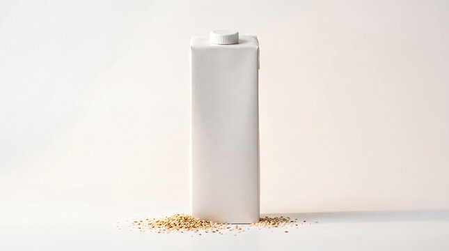 Sesame Milk Carton Product Shot for Healthy Dairy-Free Beverage Promotion
