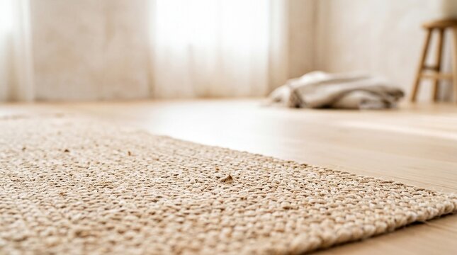 Natural Fiber Yoga Mat Texture Reflecting Stillness in Studio for Wellness & Mindful Living