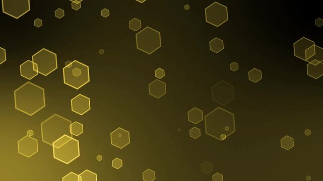 Abstract gradient background with translucent hexagon bokeh animation, soft glowing floating geometric shapes modern tech aesthetic