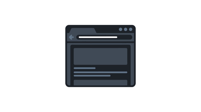 Dark mode web browser window interface layout