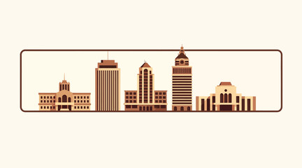 Obraz premium city skyline, urban landscape, brown buildings