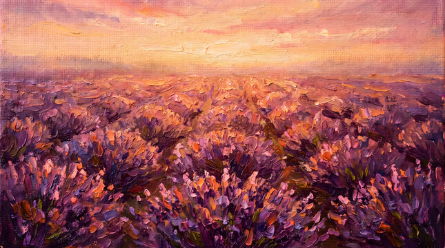 lavender field at sunset