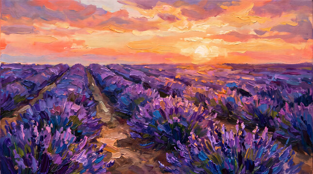 lavender field at sunset