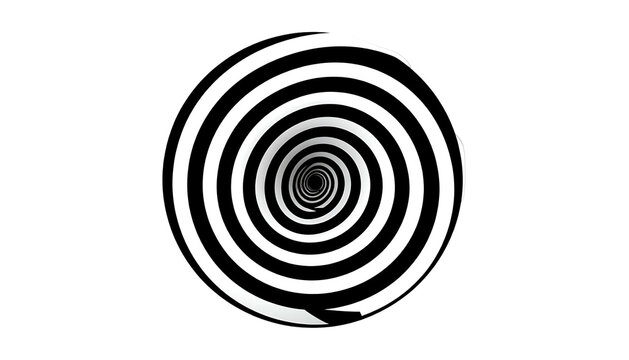 Spiraling optical illusion of concentric white and black circles
