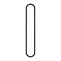 Minimalist vector icon illustration of a tongue depressor medical examination tool featuring clean continuous line art outline style perfect for healthcare applications and medical design projects © Uzzal