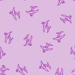 pterodactyl dinosaur animal vector line seamless pattern pterodactyl dinosaur animal sign illustration © vectorwin