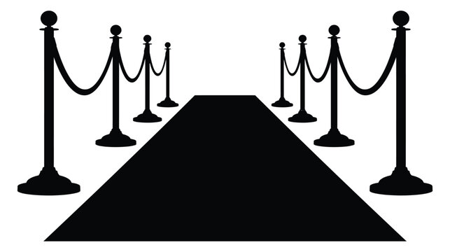 Red carpet illustration for celebrity gala events with stanchion