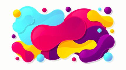 Fototapeta premium Abstract Fluid Shapes & Spheres Colorful Design