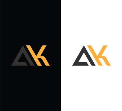 Ak letter logo design professional typography mark with professional