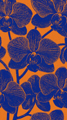 Obraz premium Vibrant orchid floral pattern mobile wallpaper