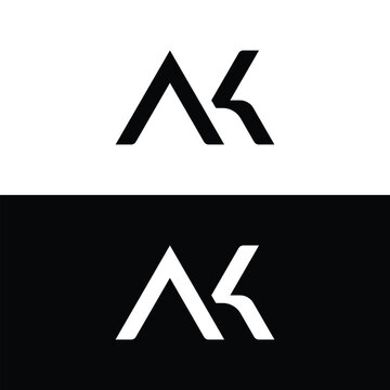 Professional ak letter monogram logo design stacked variations