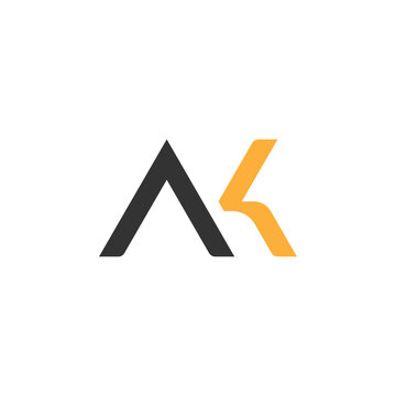 Abstract geometric logo ak letter monogram icon with abstract, monogram