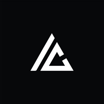 Bold letter a and c triangle monogram logo icon black with triangle