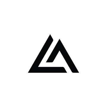 Abstract letter la monogram logo design concept black geometric shape