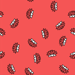 Obraz premium flower art tattoo vintage vector seamless pattern flower art tattoo vintage sign illustration