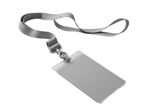 Blank id badge holder with lanyard transparent background