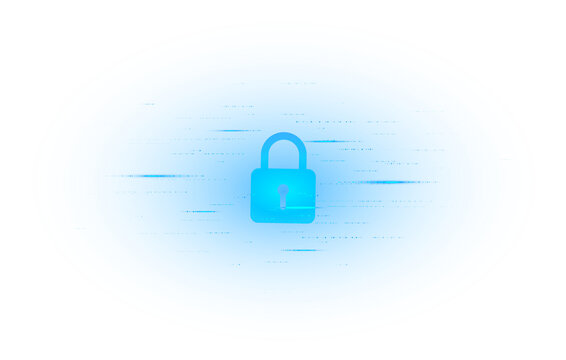 Cyber security padlock lock for digital protection safety data technology internet isolated png background