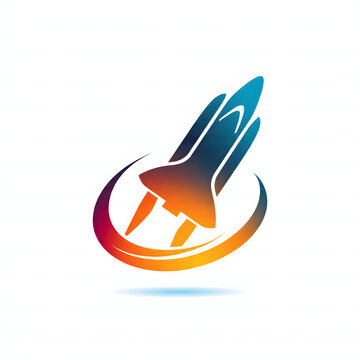 Colorful rocket ship icon representing business growth and innovation