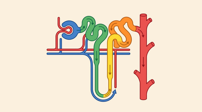 Human Nephron Structure Illustration