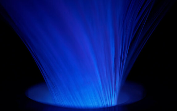 Blue optic fiber illuminates the dark cyberspace network