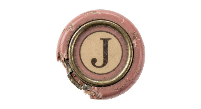 Vintage wax seal with the letter J, showing signs of age and wear